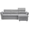 ECKSOFA Hellgrau Mikrofaser  - Hellgrau/Schwarz, Design, Kunststoff/Textil (240/172cm) - Stylife