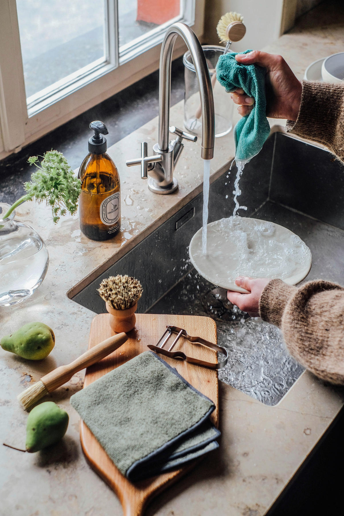 SPÜLTUCH - Grün, Basics, Textil - Vossen