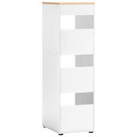 MEHRZWECKSCHRANK 45,10/154,7/60 cm  in Weiß, Eichefarben  - Eichefarben/Schwarz, MODERN, Holzwerkstoff/Kunststoff (45,10/154,7/60cm) - MID.YOU