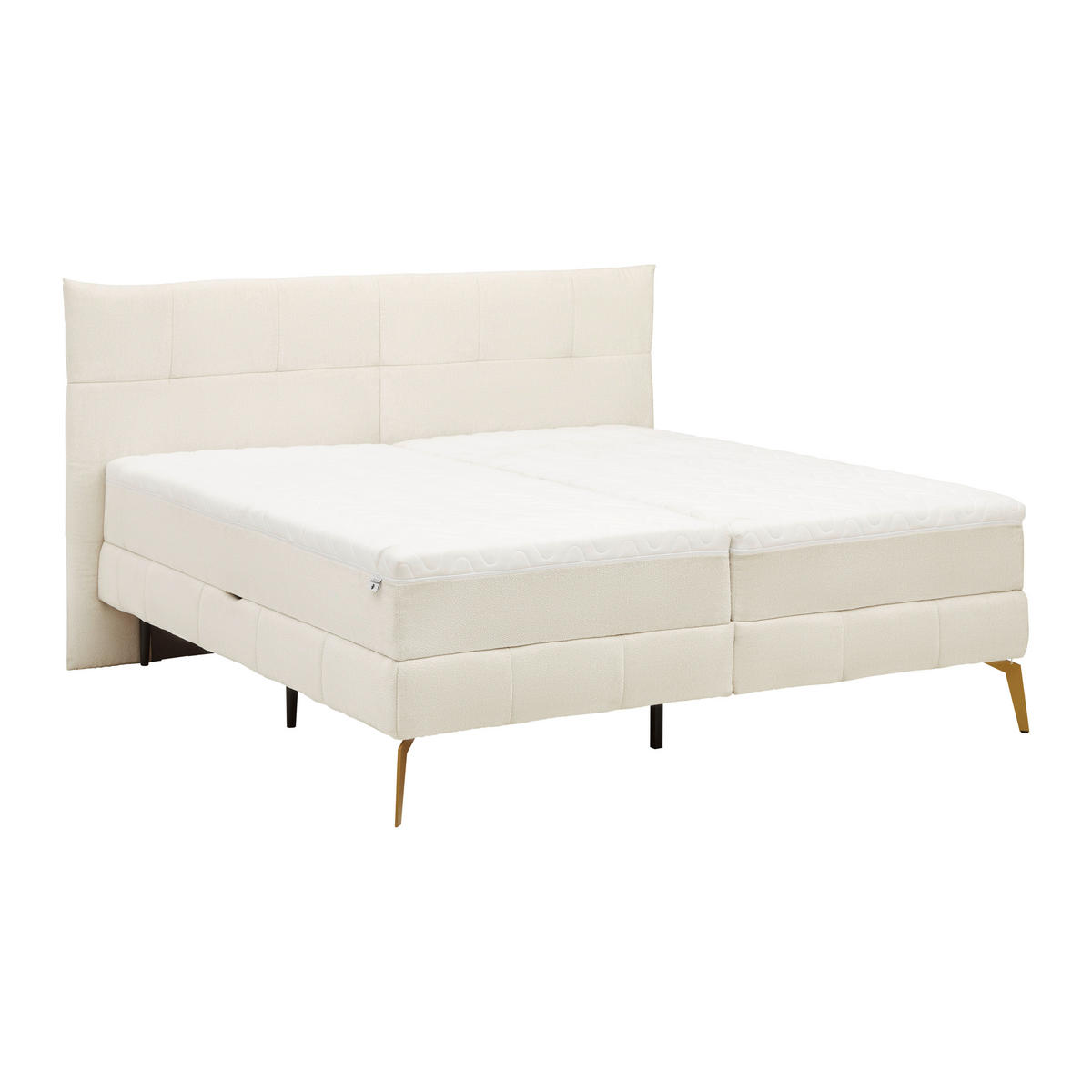 BOXSÄNG 180/200 cm  i cremefärgad  - guldfärgad/cremefärgad, metall/trämaterial (180/200cm) - Visionight