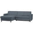 ECKSOFA in Webstoff Blaugrau  - Blaugrau/Schwarz, Design, Kunststoff/Textil (165/257cm) - Xora