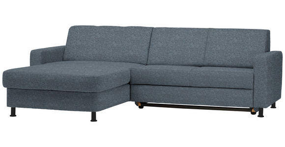 ECKSOFA in Webstoff Blaugrau  - Blaugrau/Schwarz, Design, Kunststoff/Textil (165/257cm) - Xora