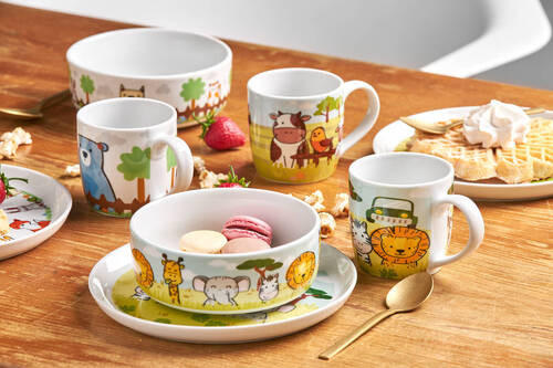 KINDERGESCHIRRSET 3-teilig  - Multicolor, Konventionell, Keramik (10/25,5/22,2cm) - Van Well