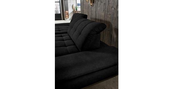 ECKSOFA in Mikrofaser Anthrazit 198/290 cm - Anthrazit/Schwarz, Design, Textil/Metall (198/290cm) - Xora