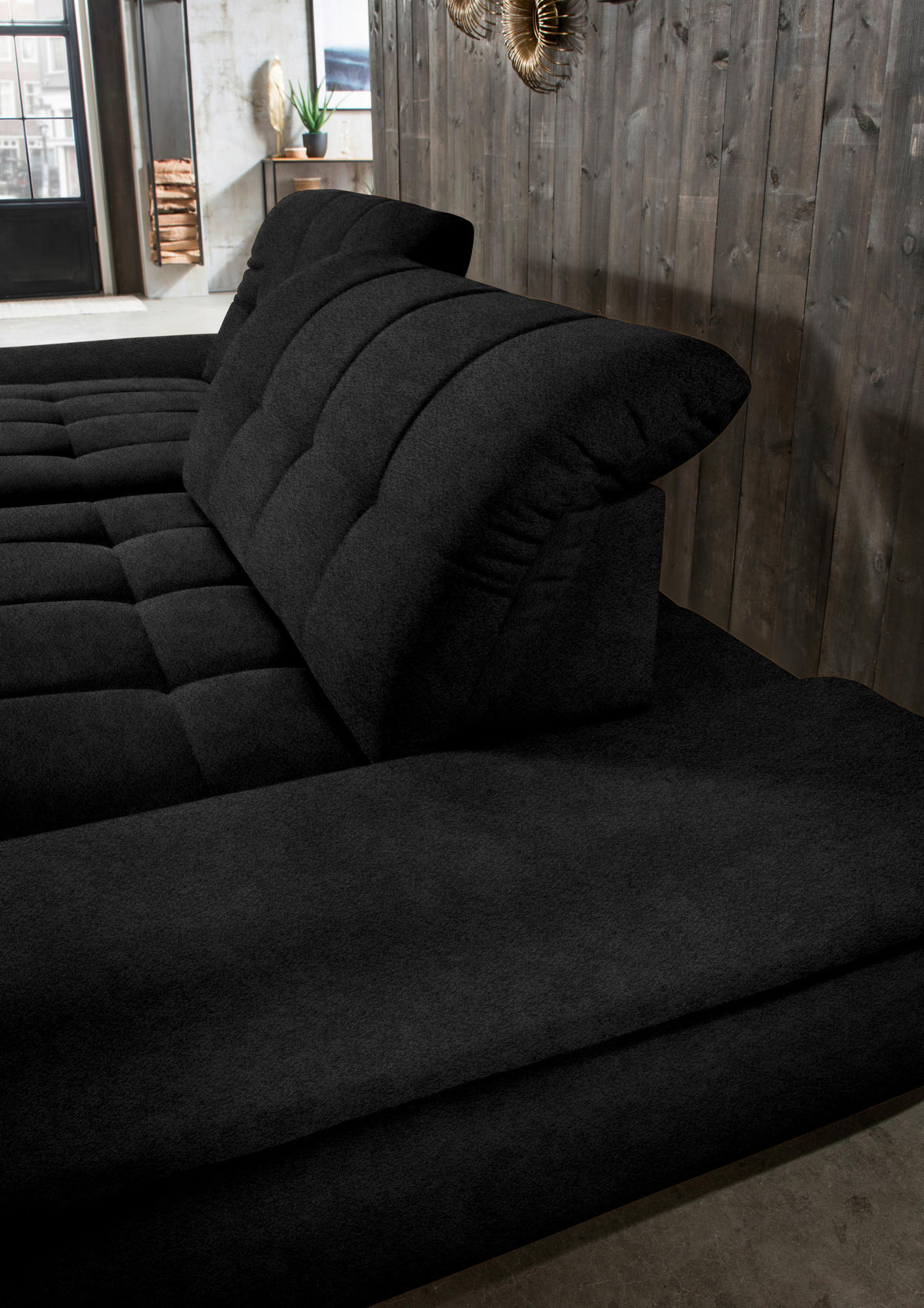 ECKSOFA in Mikrofaser Anthrazit  - Anthrazit/Schwarz, Design, Textil/Metall (198/290cm) - Xora