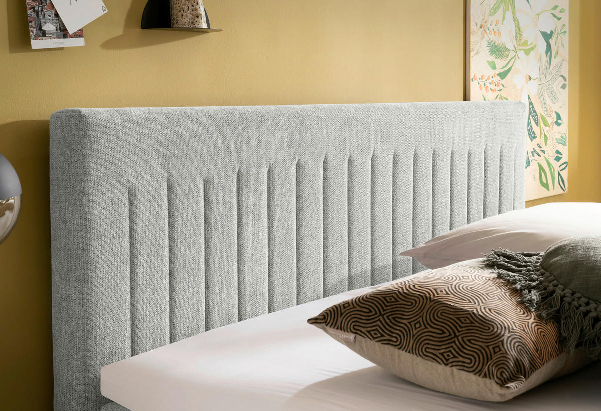 BOXSPRINGBETT 180/200 cm  in Grau  - Schwarz/Grau, Basics, Textil/Metall (180/200cm) - Boxxx