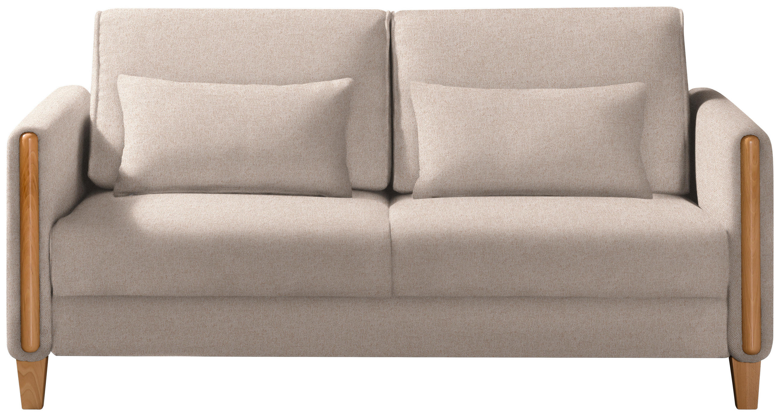 SCHLAFSOFA in Flachgewebe Buchefarben, Beige  - Beige/Buchefarben, Design, Holz/Textil (174/88/104cm) - Niels Andersson