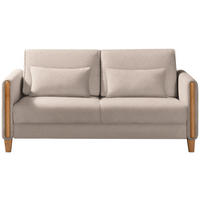 SCHLAFSOFA  in Flachgewebe Beige, Buchefarben  - Beige/Buchefarben, Design, Holz/Textil (174/88/104cm) - Niels Andersson