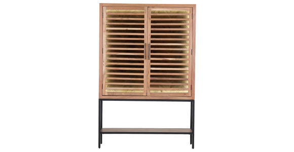 HIGHBOARD  in 100/160/43 cm  - Schwarz/Braun, LIFESTYLE, Glas/Holz (100/160/43cm) - Landscape