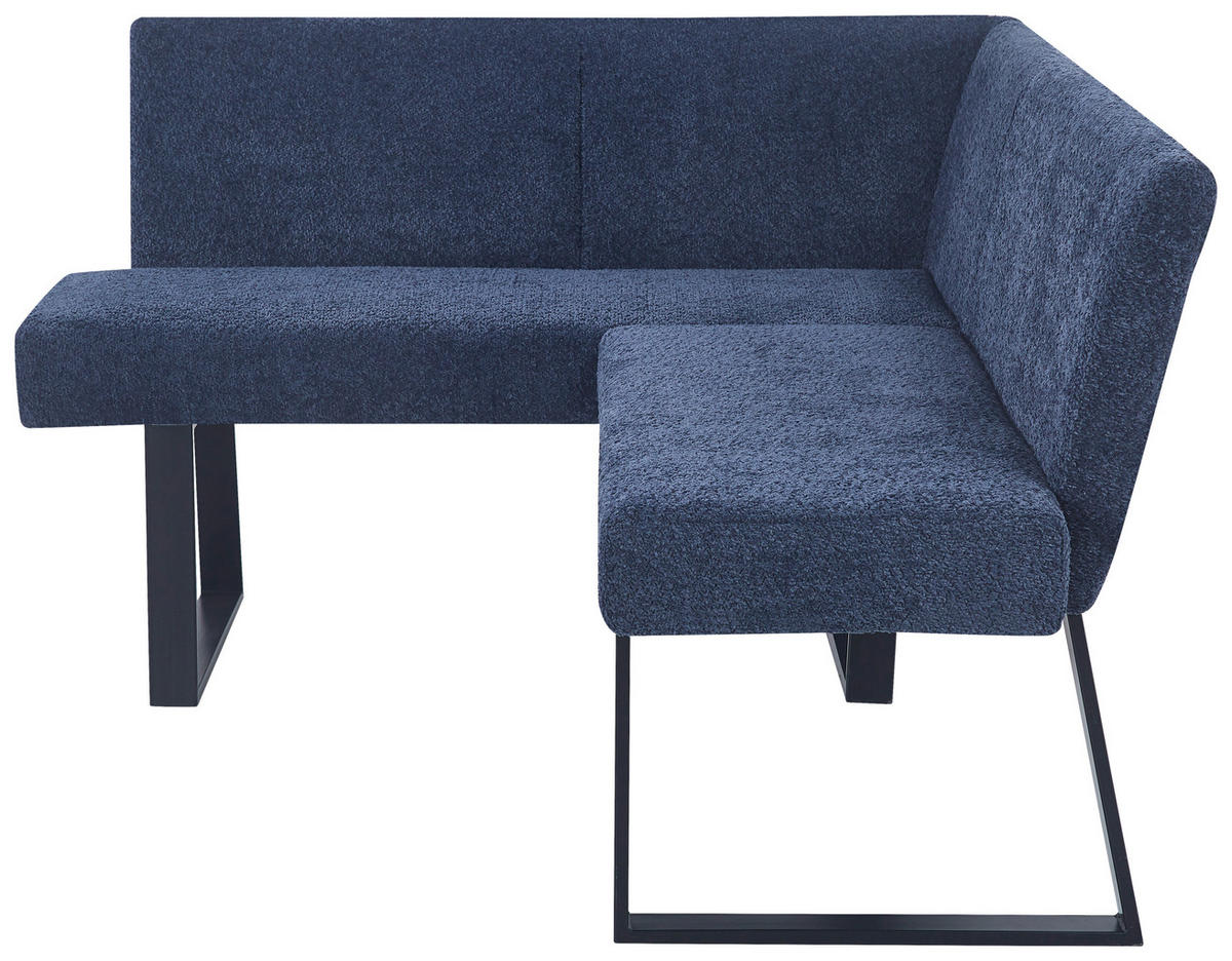 ECKBANK 130/160 cm Leinenoptik Dunkelblau   - Schwarz/Dunkelblau, KONVENTIONELL, Textil/Metall (130/160cm) - MID.YOU