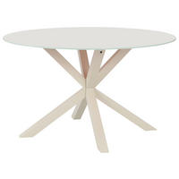 ESSTISCH  Metall, Glas rund Kaschmir  - Kaschmir, MODERN, Glas/Metall (130/75,5cm) - P & B