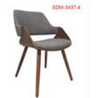 ARMLEHNSTUHL in Holz, Textil Grau, Walnussfarben  - Walnussfarben/Grau, MODERN, Holz/Textil (51/79,5/57cm) - home24