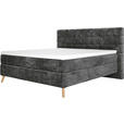 BOXSPRINGBETT 180/200 cm  in Schwarz  - Eichefarben/Schwarz, Design, Holz/Textil (180/200cm) - Esposa