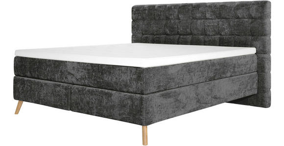 BOXSPRINGBETT 180/200 cm  in Schwarz  - Eichefarben/Schwarz, Design, Holz/Textil (180/200cm) - Esposa