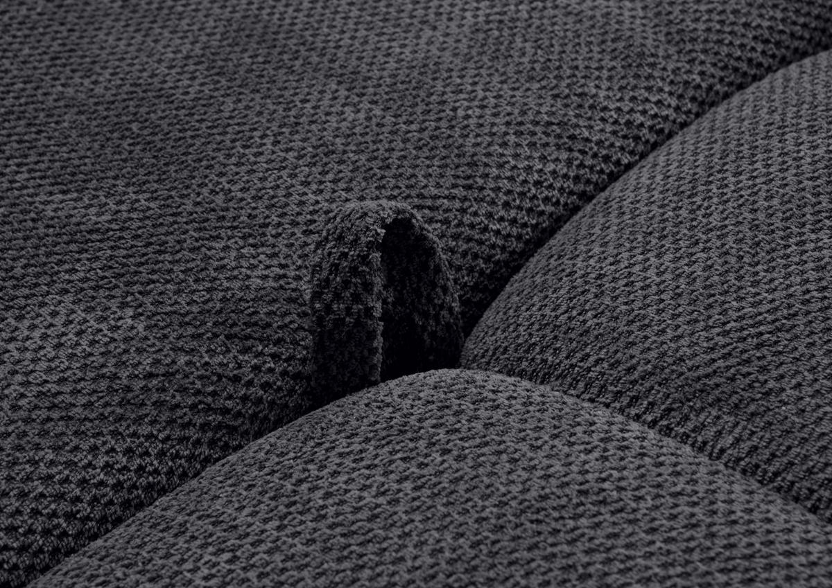 ECKSOFA Anthrazit Plüsch Zierkissen, Rückenkissen, Bettkasten, Schlaffunktion, Rücken echt, Liegefläche im Originalstoff  - Anthrazit/Schwarz, KONVENTIONELL, Kunststoff/Textil (253/192cm) - Carryhome