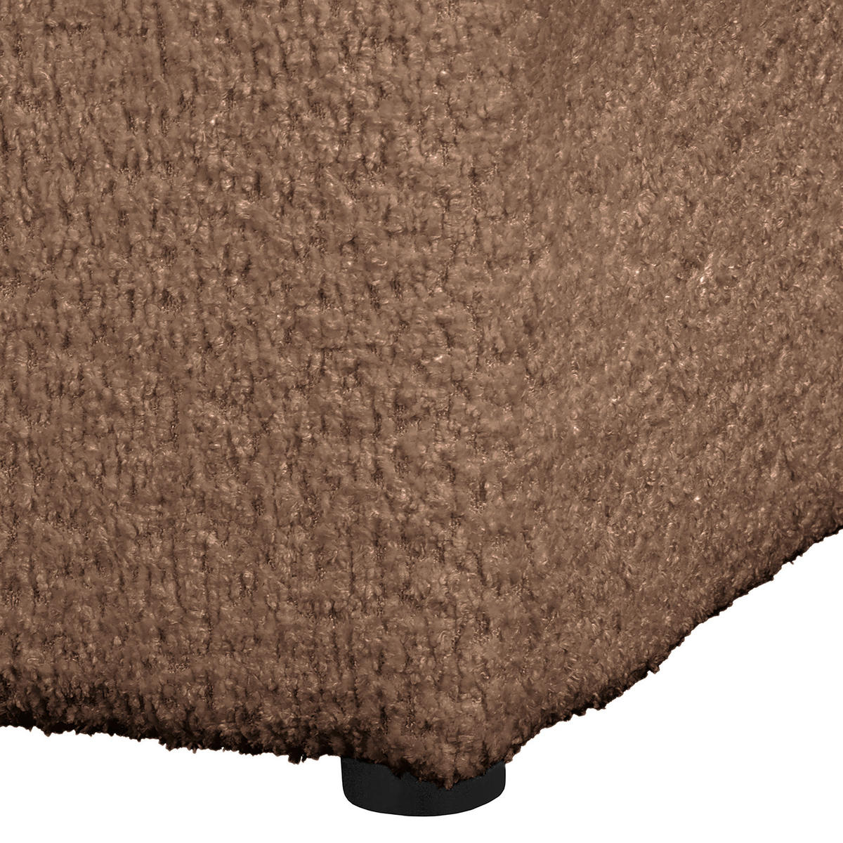 BIGSOFA Naomi Teddystoff Hellbraun  - Hellbraun/Schwarz, Design, Kunststoff/Textil (284/94/148cm) - Livetastic