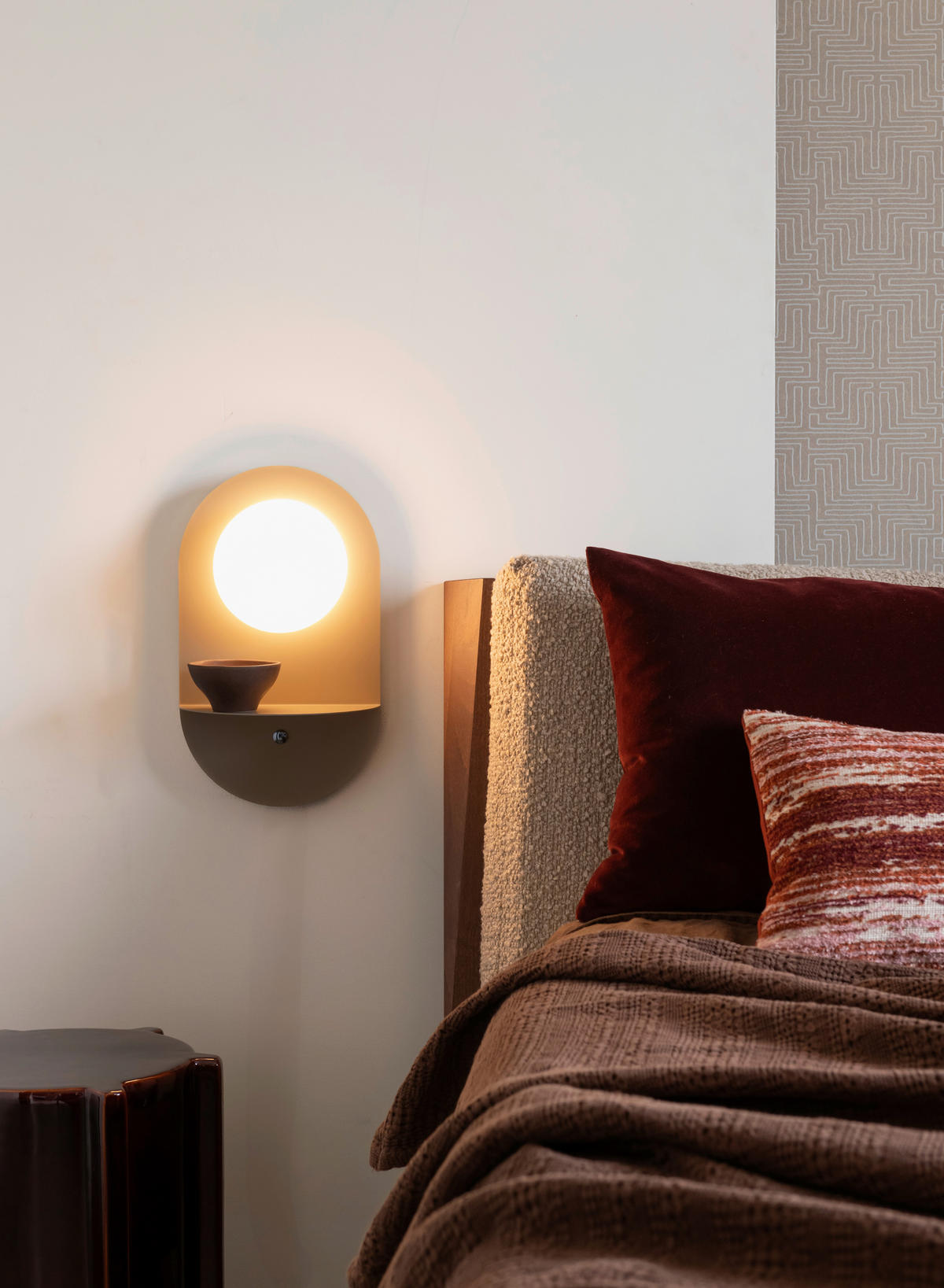WANDLEUCHTE It's about RoMi 13,2/20/34 cm   - Beige, Design, Glas/Metall (13,2/20/34cm) - It's about Romi
