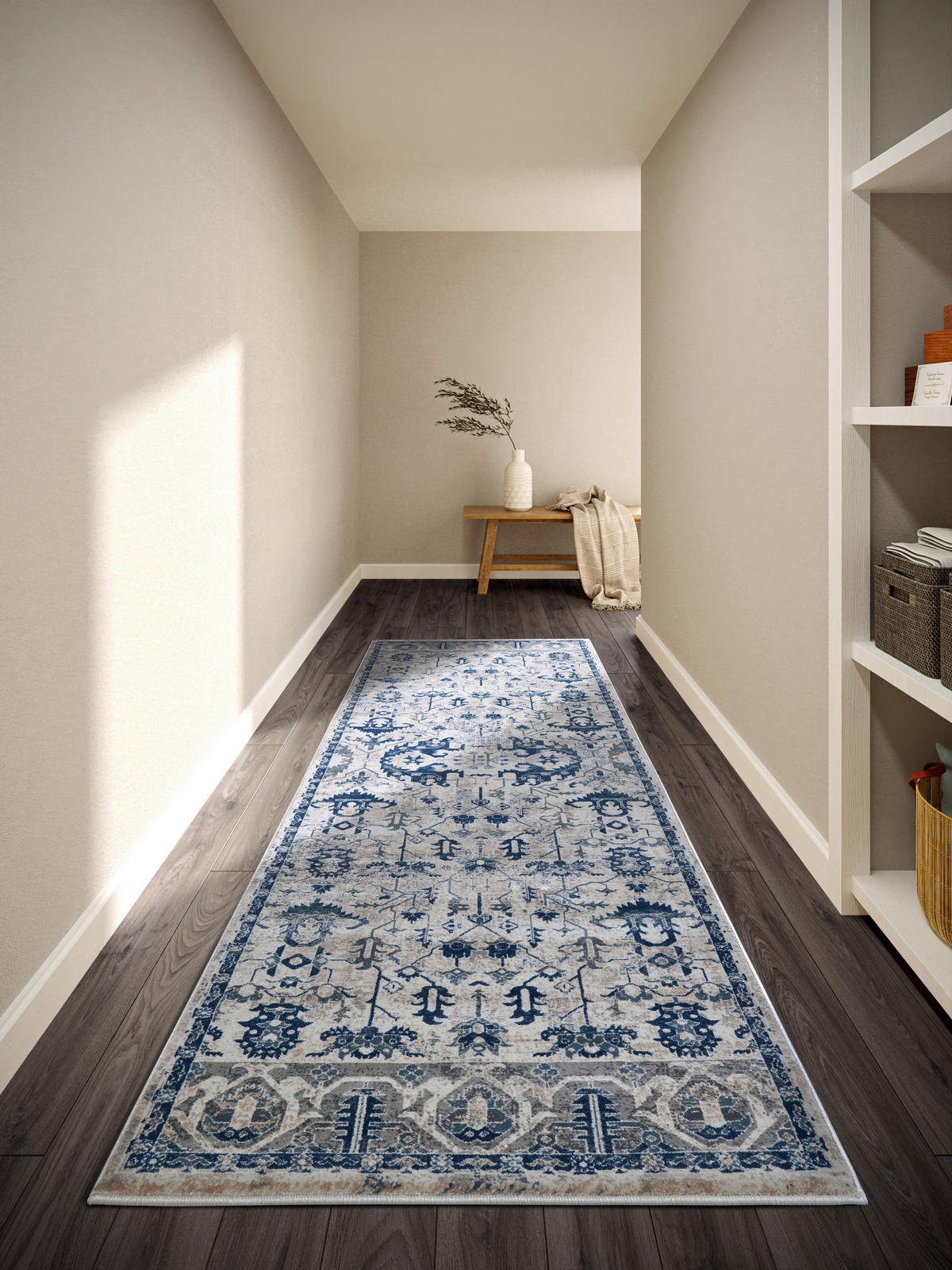 LÄUFER 80/240 cm Kollektion 1869 Blau, Creme  - Blau/Creme, Design, Kunststoff (80/240cm) - Villeroy & Boch