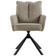 ARMLEHNSTUHL  in Eisen Cord  - Schwarz/Cappuccino, Design, Textil/Metall (61/90/67cm) - Carryhome