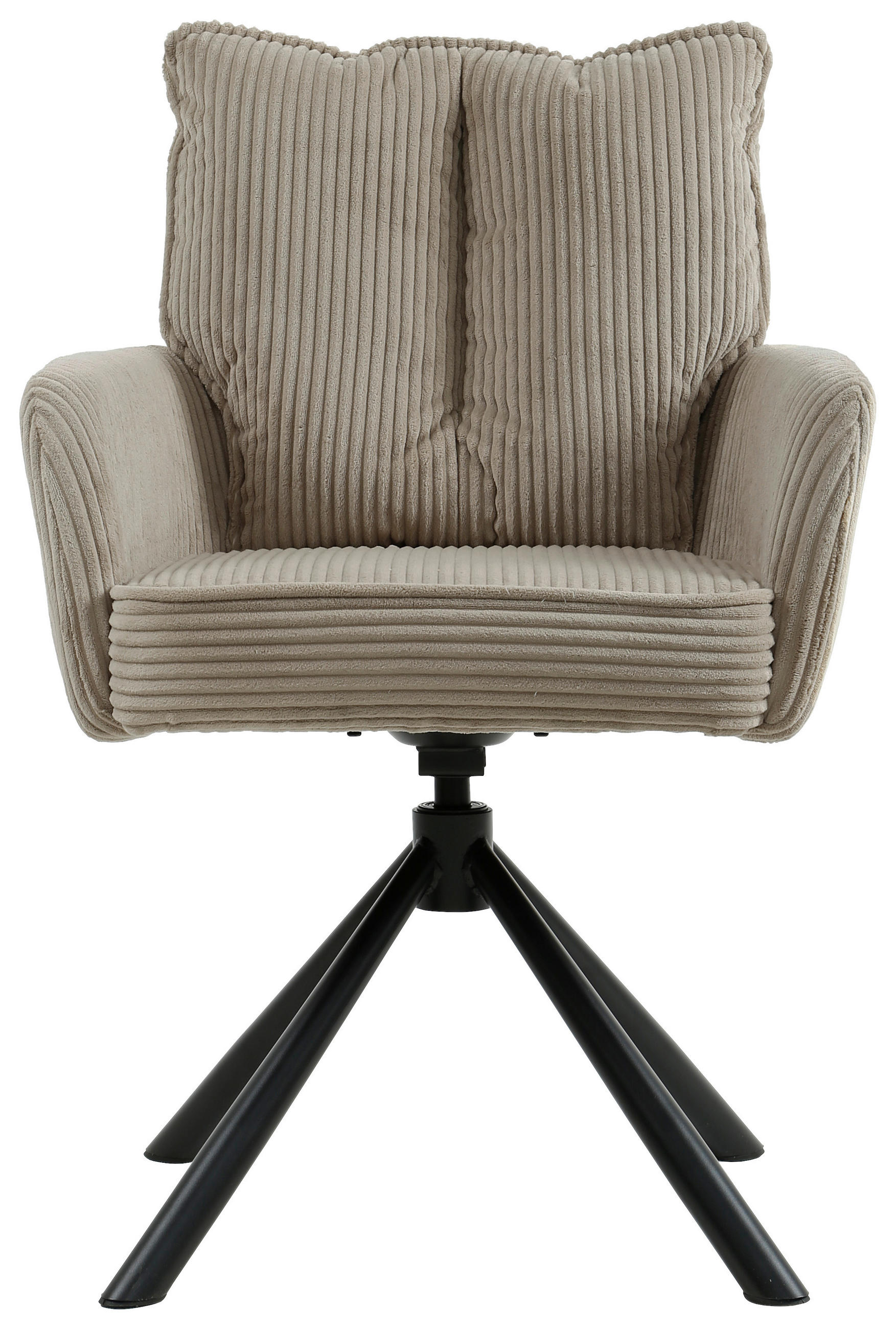 ARMLEHNSTUHL  in Eisen Cord  - Schwarz/Cappuccino, Design, Textil/Metall (61/90/67cm) - Carryhome