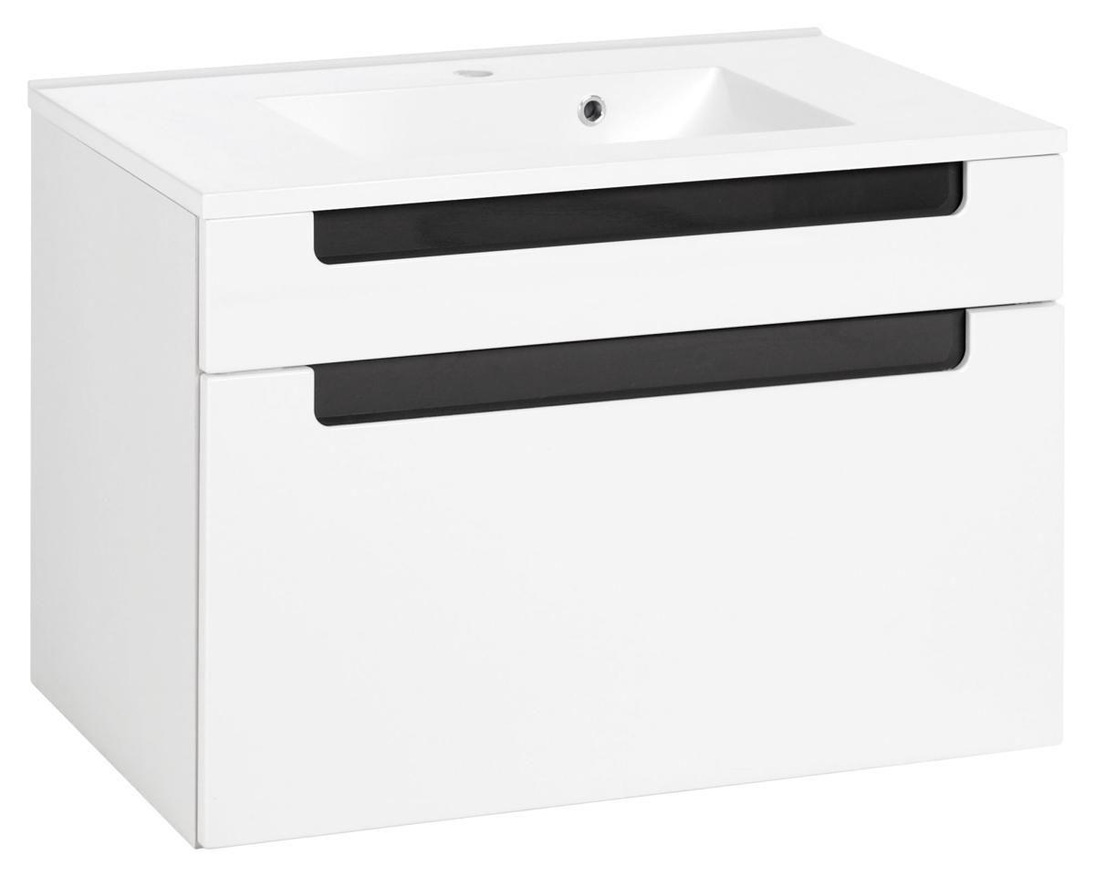 Waschbecken Mit Unterschrank Siena B: 80cm Weiß/anthrazit