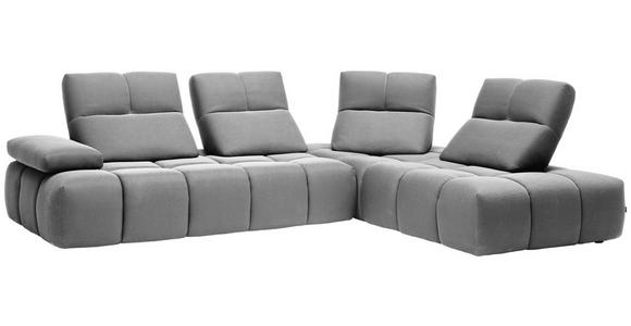 ECKSOFA in Struktur Grauweiß 313/233 cm - Grauweiß/Schwarz, Design, Kunststoff/Textil (313/233cm) - Emilio Belluti