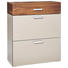 SCHUHSCHRANK Nussbaum furniert, teilmassiv geriffelt Hellbraun, Nussbaumfarben - Hellbraun/Chromfarben, Design, Glas/Holz (90/109/37cm) - Cassando SCHUHSCHRANK Nussbaum furniert, teilmassiv geriffelt Hellbraun, Nussbaumfarben - Hellbraun/Chromfarben, Design, Glas/Holz (90/109/37cm) - Cassando