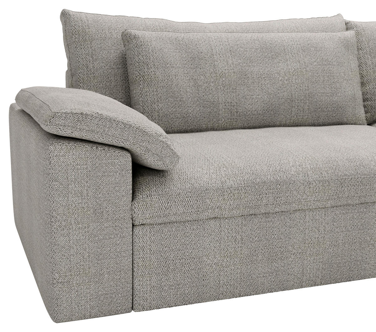 ECKSOFA  in Webstoff Greige  306/198 cm  - Greige/Schwarz, MODERN, Kunststoff/Textil (306/198cm) - Carryhome