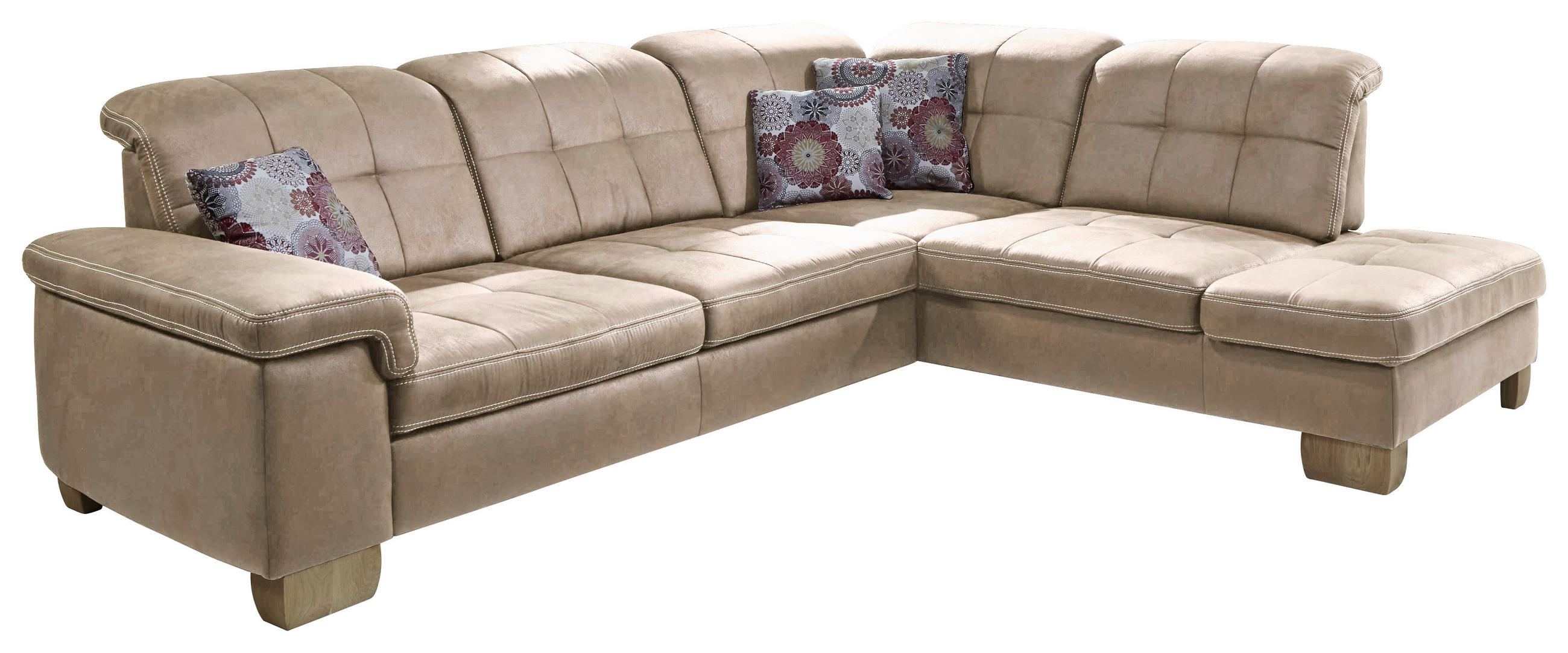 ECKSOFA in Mikrofaser Beige  - Beige, Konventionell, Holz/Textil (299/243cm) - Carryhome