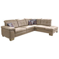 ECKSOFA Beige Mikrofaser  - Beige, KONVENTIONELL, Holz/Textil (299/243cm) - Carryhome