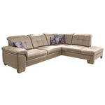 ECKSOFA in Mikrofaser Beige  - Beige, KONVENTIONELL, Holz/Textil (299/243cm) - Carryhome