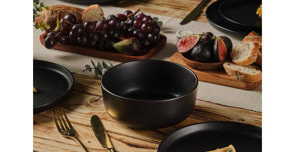 KOMBISERVICE Salerno 16-teilig  - Schwarz, Trend, Keramik - Novel