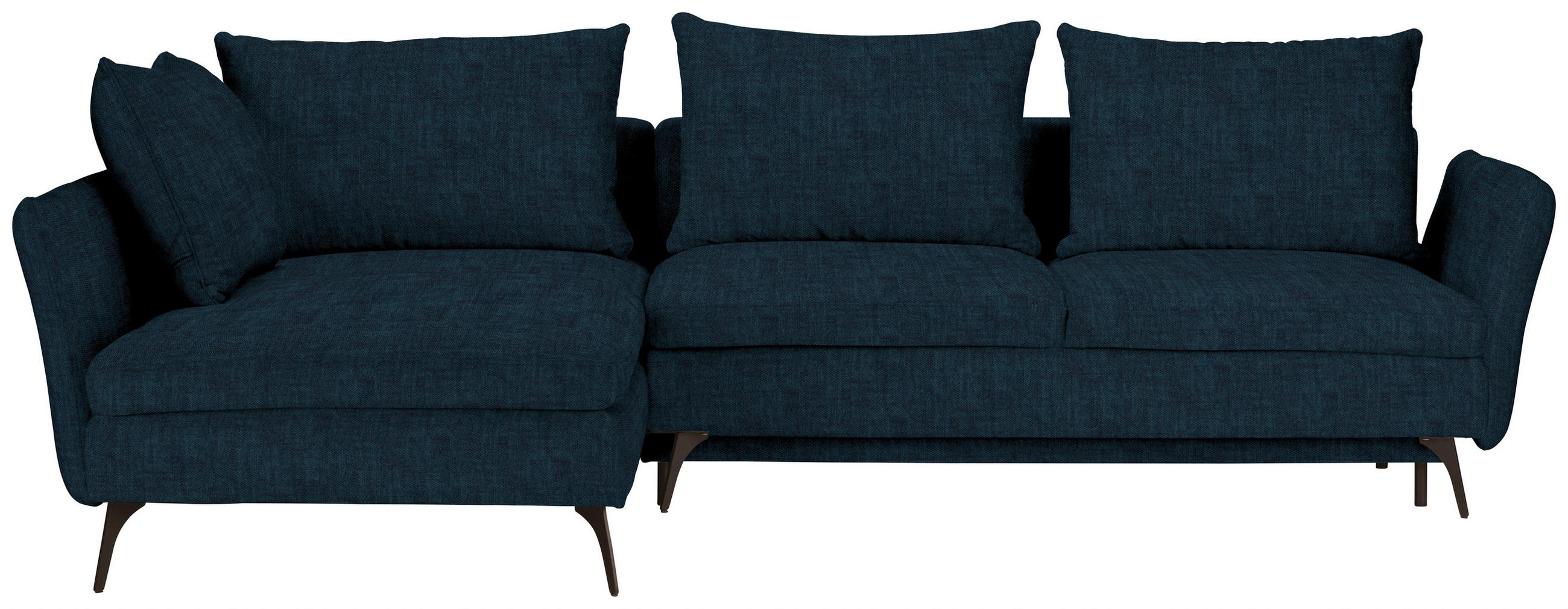 ECKSOFA in Webstoff Petrol  - Petrol/Schwarz, Modern, Textil/Metall (182/280cm) - Carryhome