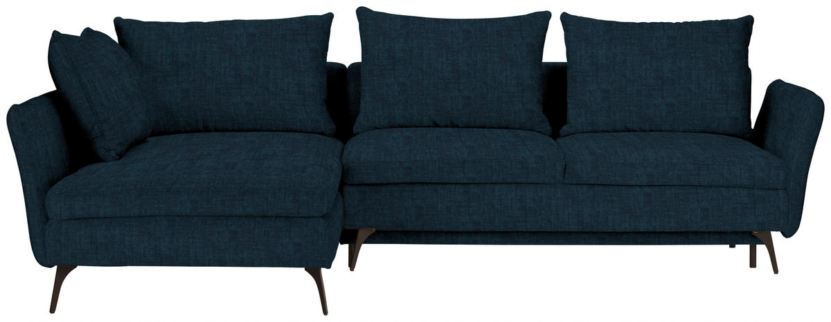 ECKSOFA in Webstoff Petrol  - Petrol/Schwarz, Modern, Textil/Metall (182/280cm) - Carryhome