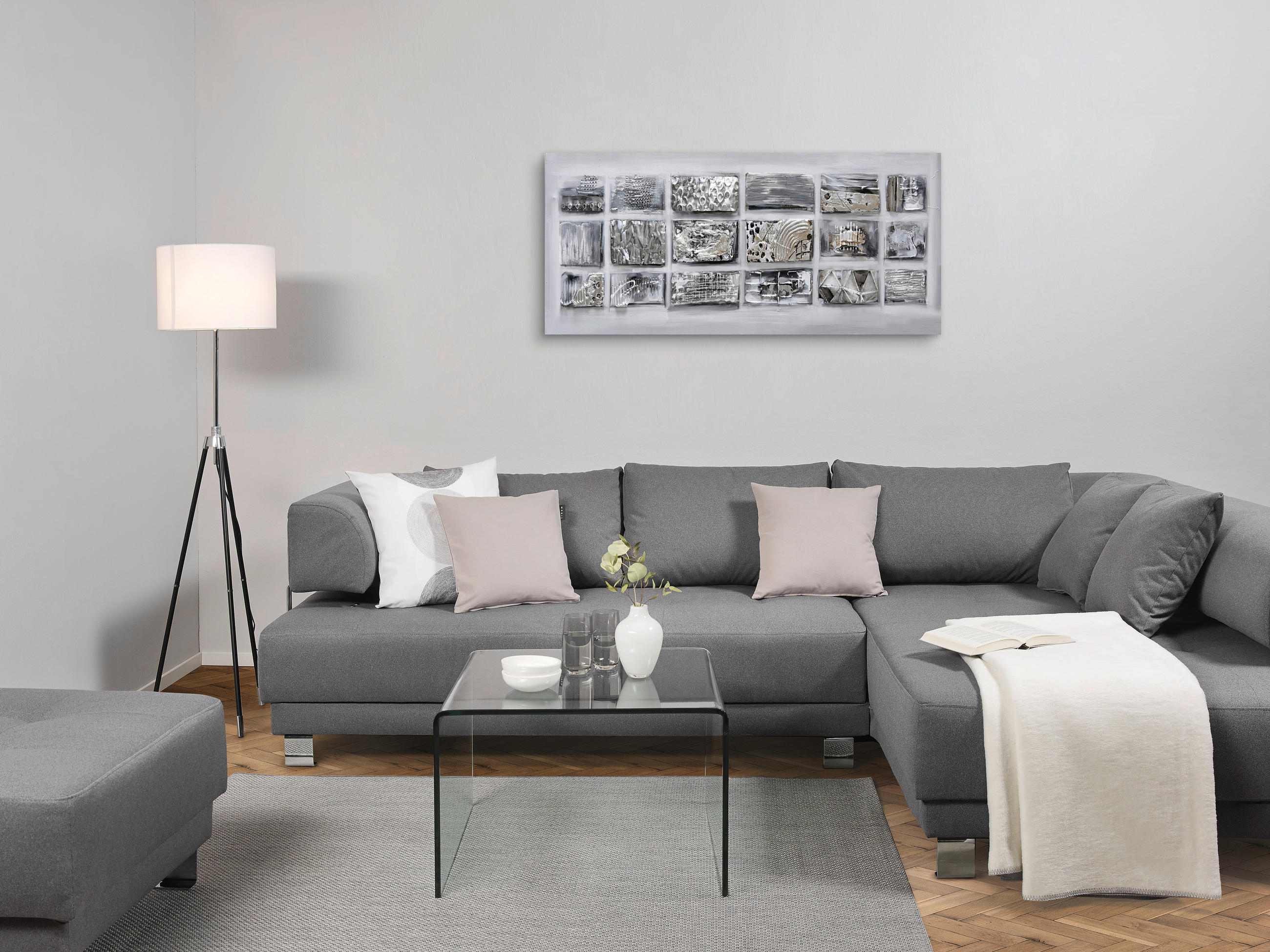 STRUKTURNA SLIKA        120/55 cm   - siva/srebrna, Osnovno, drvo/metal (120/55cm) - Monee