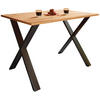 ESSTISCH rechteckig Schwarz, Honigeiche  - Honigeiche/Silberfarben, Basics, Holzwerkstoff/Metall (140/50/76cm) - MID.YOU