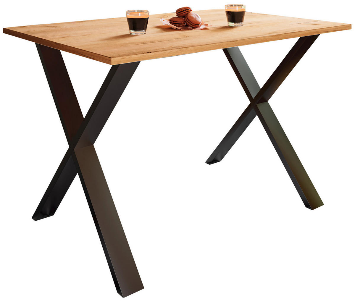 ESSTISCH in Metall, Holzwerkstoff 140/50/76 cm   - Honigeiche/Silberfarben, Basics, Holzwerkstoff/Metall (140/50/76cm) - MID.YOU