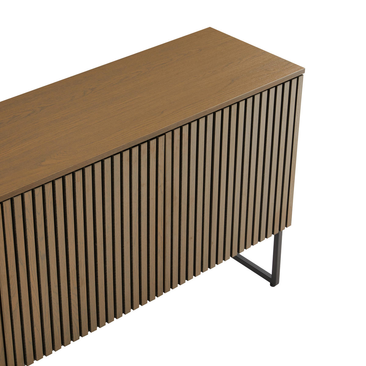 SIDEBOARD Bueno  in 160/80/40 cm  - Eiche dunkel/Schwarz, MODERN, Holzwerkstoff/Metall (160/80/40cm) - Xora