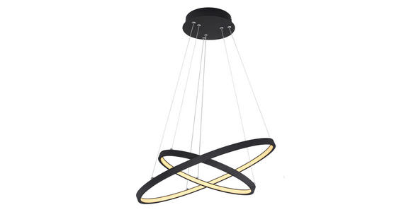 LED-HÄNGELEUCHTE 51 cm - Opal/Schwarz, LIFESTYLE, Kunststoff/Metall (51cm) - Novel