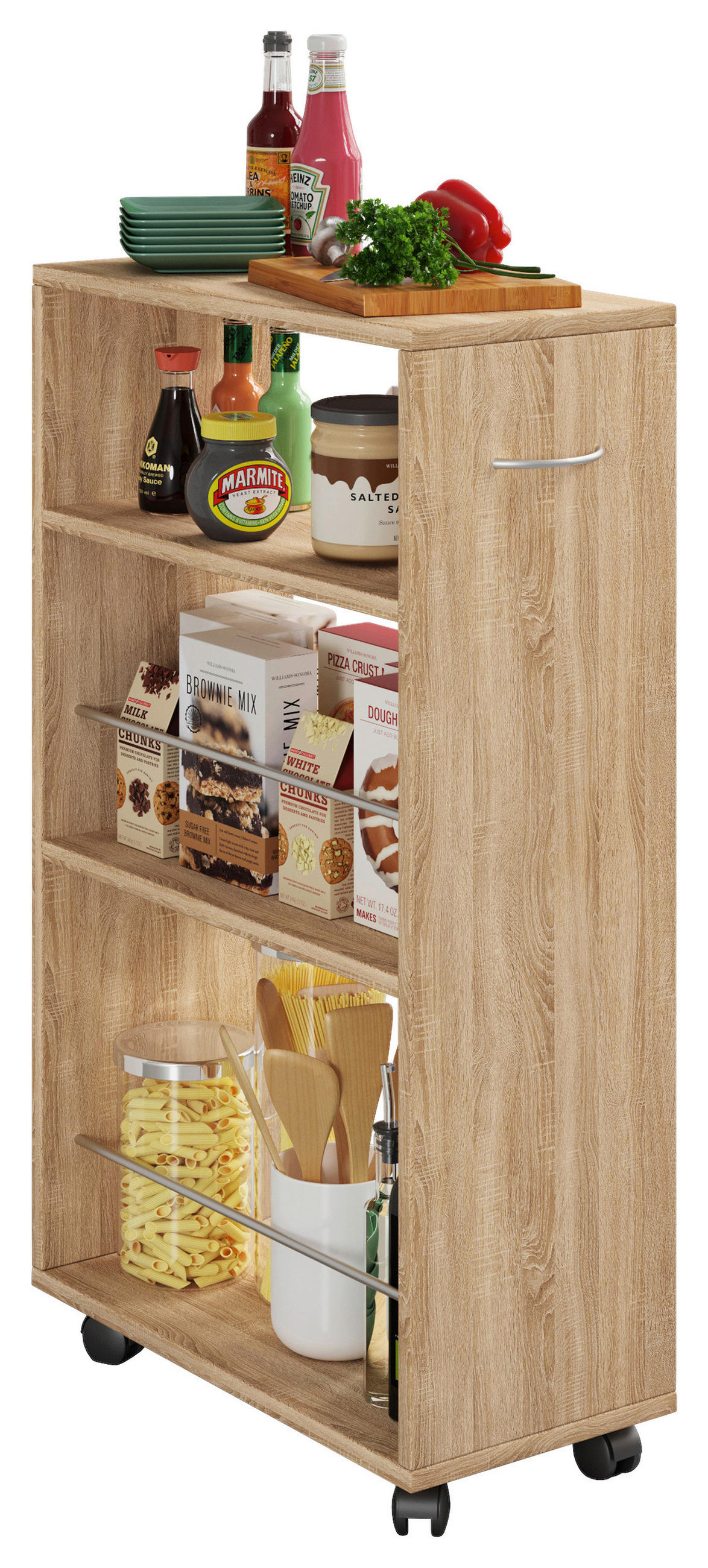 ALLZWECKWAGEN Sonoma Eiche  - Sonoma Eiche, Design, Holzwerkstoff/Kunststoff (25/50/85cm) - MID.YOU