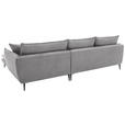 ECKSOFA  in Webstoff Grau  304/196 cm  - Schwarz/Grau, KONVENTIONELL, Textil/Metall (304/196cm) - Hom`in