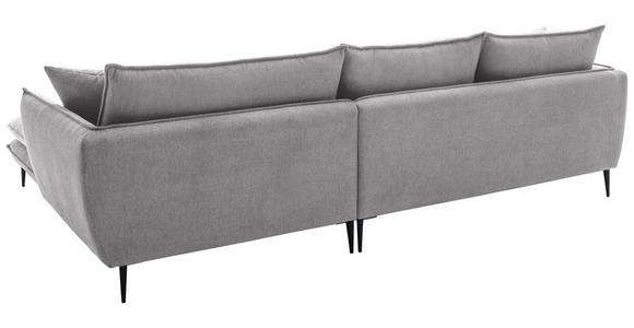 ECKSOFA  in Webstoff Grau  304/196 cm  - Schwarz/Grau, KONVENTIONELL, Textil/Metall (304/196cm) - Hom`in