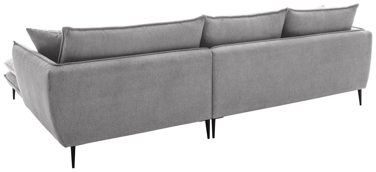 ECKSOFA Grau Webstoff  - Schwarz/Grau, KONVENTIONELL, Textil/Metall (304/196cm) - Hom`in