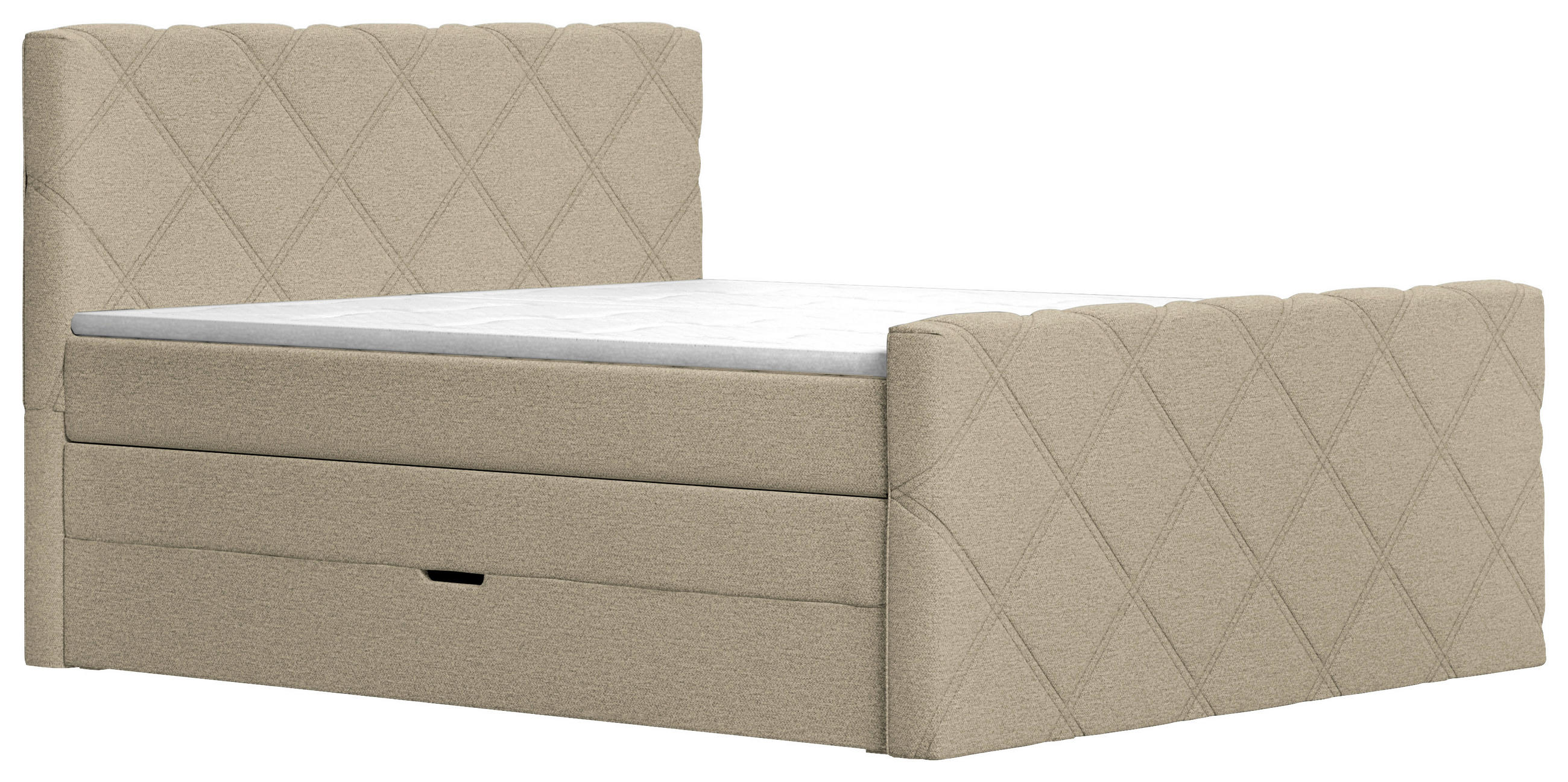 BOXSPRINGBETT 180/200 cm  in Sandfarben  - Sandfarben, KONVENTIONELL, Textil (180/200cm) - Esposa