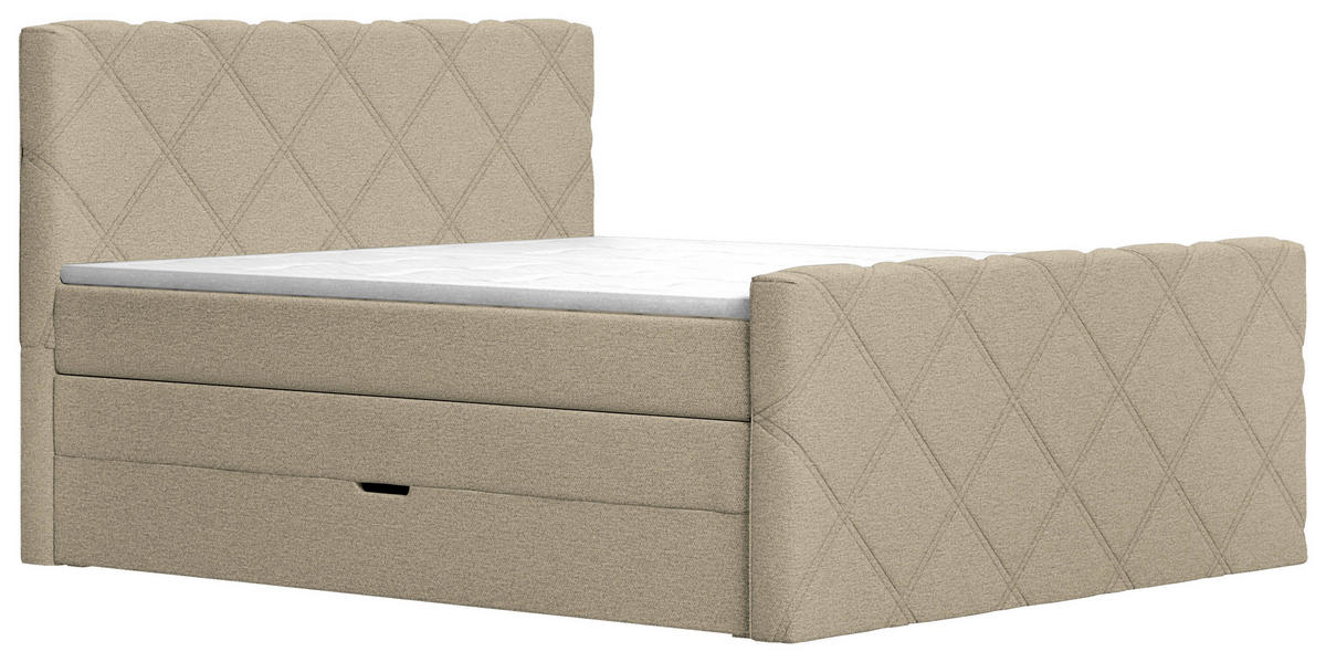 BOXSPRINGBETT 180/200 cm  in Sandfarben  - Sandfarben, KONVENTIONELL, Textil (180/200cm) - Esposa