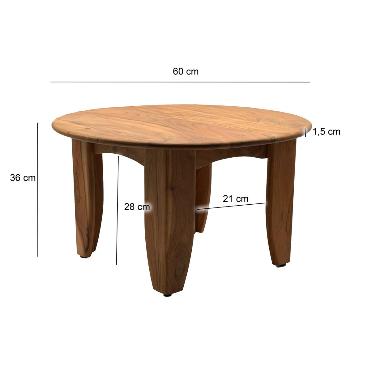 KLUBSKA MIZA, barve akacije  - barve akacije, Design, les (60/36/60cm) - Livetastic