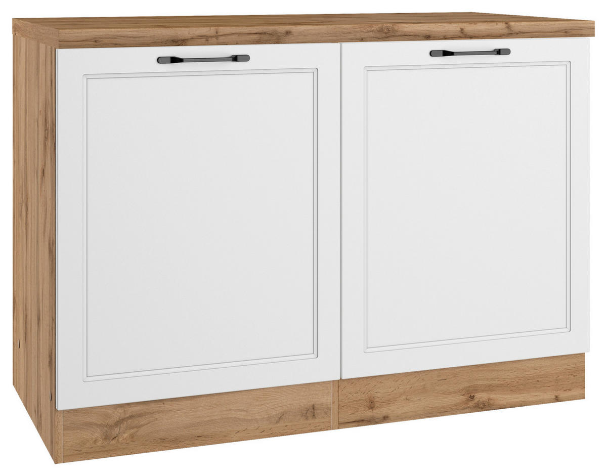 BÄNKSKÅP FÖR DISKHO 120/86/60 cm  i vit, ek Wotan  - vit/ek Wotan, Lifestyle, metall/trämaterial (120/86/60cm) - Held