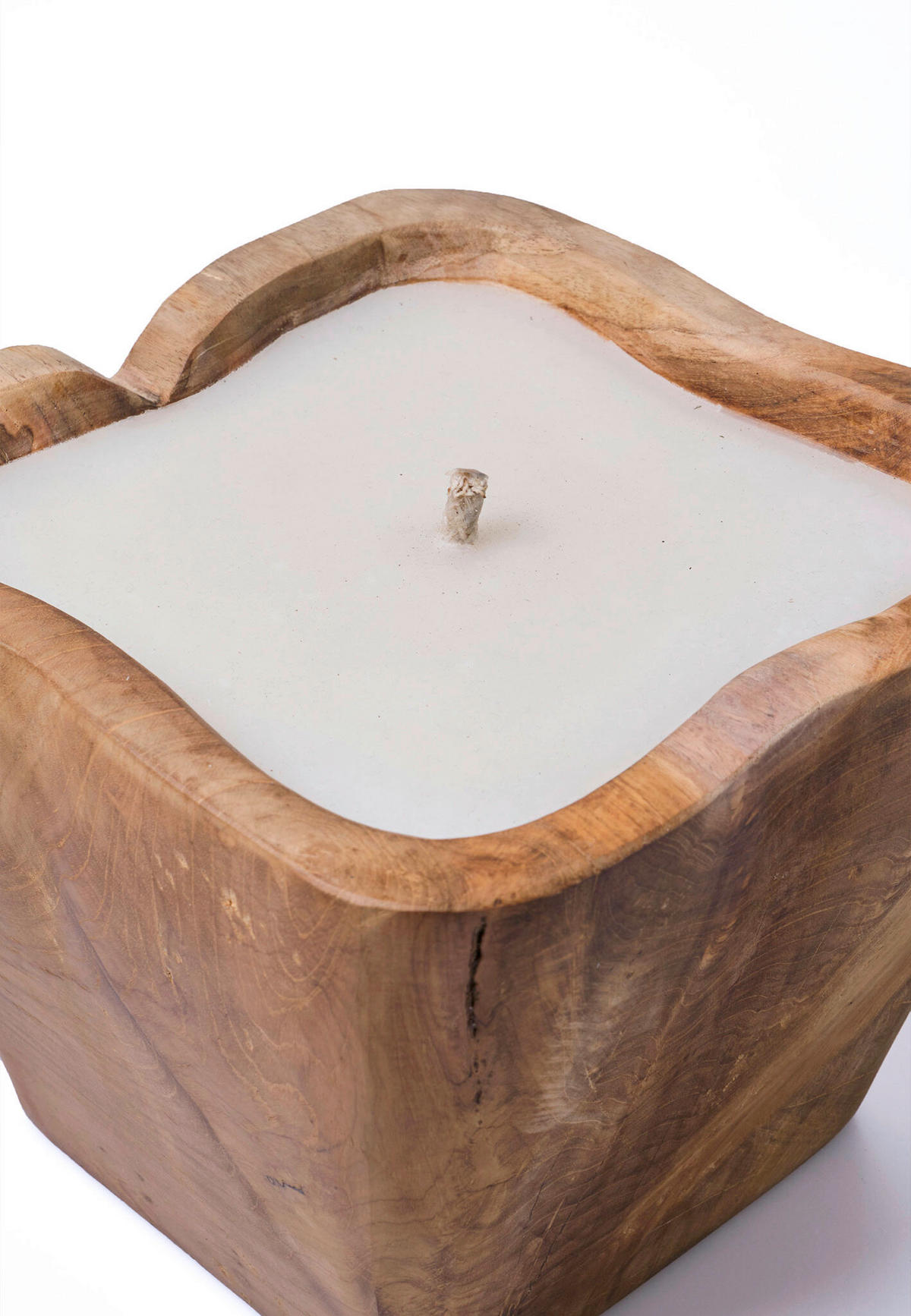 OUTDOORKERZE - Naturfarben/Weiß, Basics, Naturmaterialien/Holz (20/34/20cm) - FYNCH-HATTON