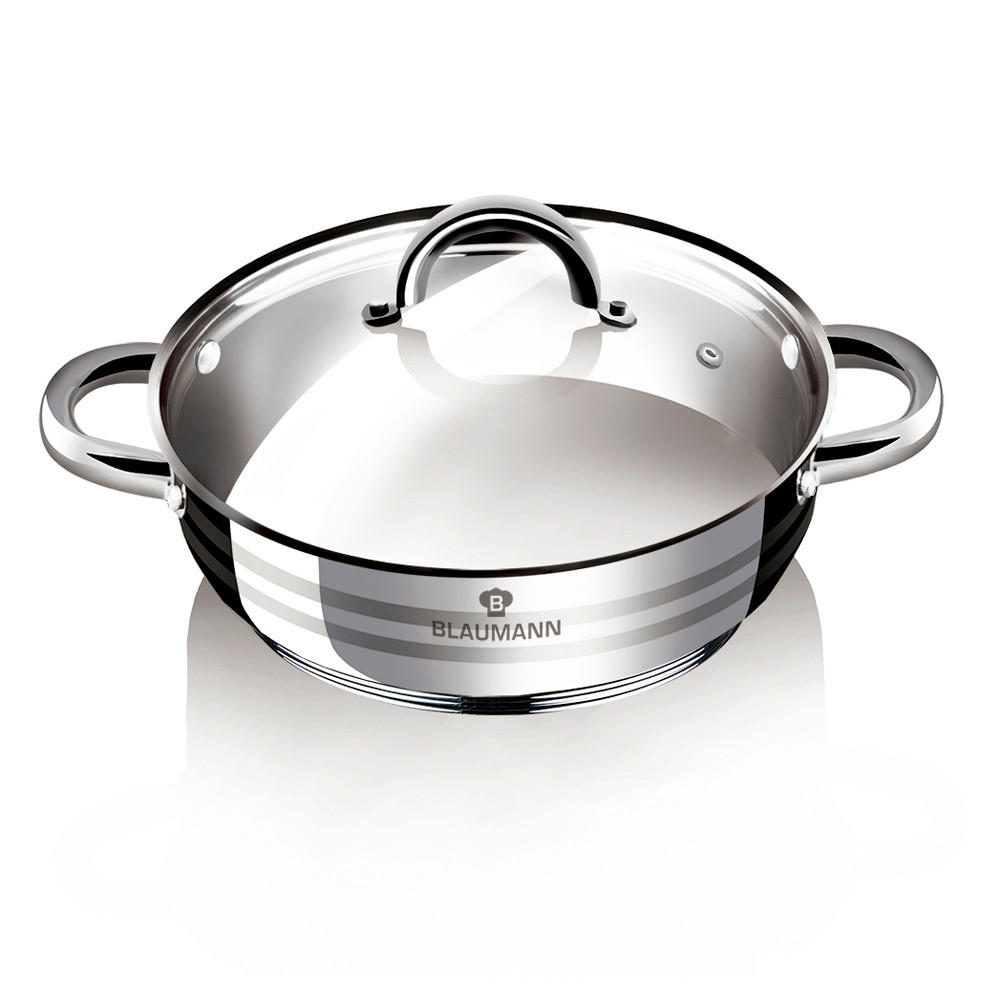FŐZŐEDÉNY 3.75 l  - nemesacélszínű/áttetsző, Basics, Üveg/fém (24cm)