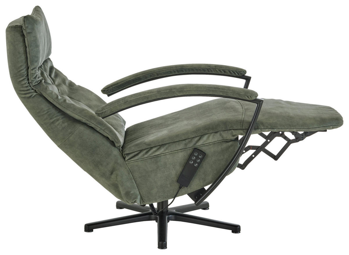 RELAXSESSEL in Textil Dunkelgrün  - Dunkelgrün/Schwarz, Design, Textil/Metall (66/112/83cm) - Beldomo Speed